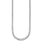 14k White Gold 28 1/2 carat Lab Grown Diamond VS/SI+ G+ Complete Round 18 inch Graduated Tennis Necklace
